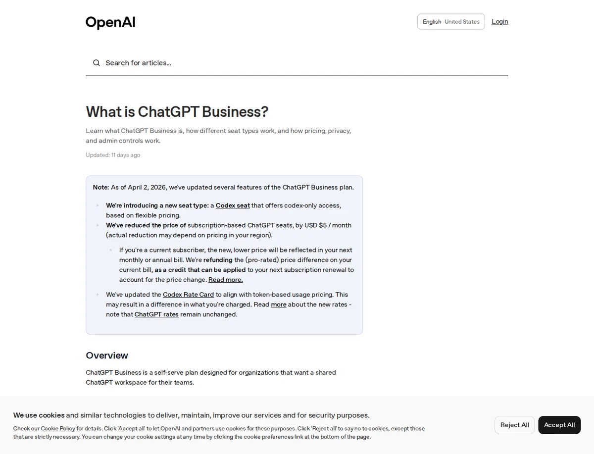 ChatGPT Team dashboard for ChatGPT Team
