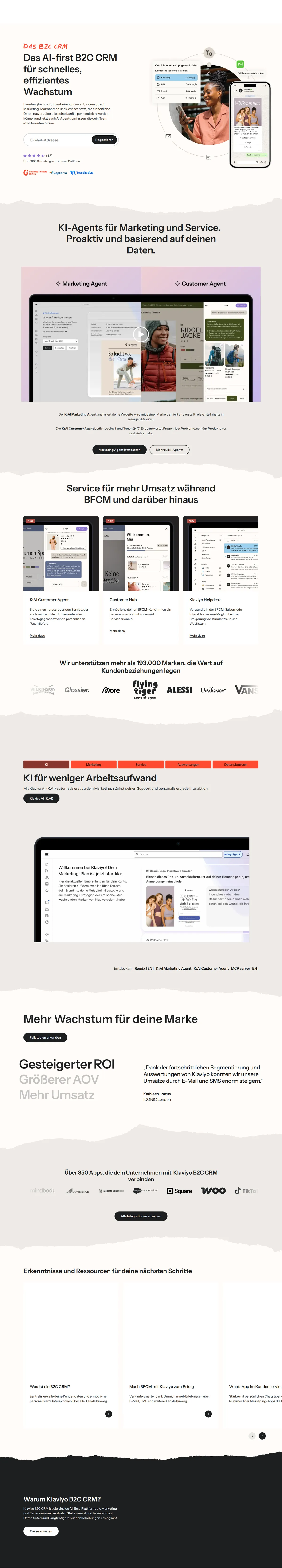 Klaviyo interface for Klaviyo