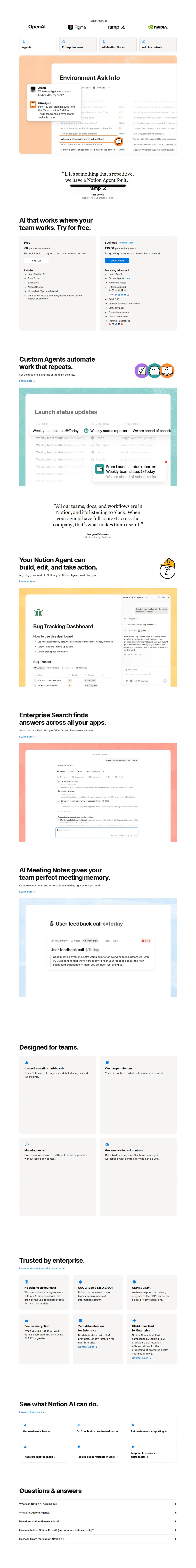 Notion AI dashboard for Notion AI