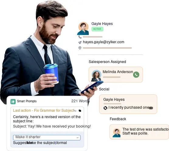 Zoho CRM dashboard for Zoho customer pipeline management